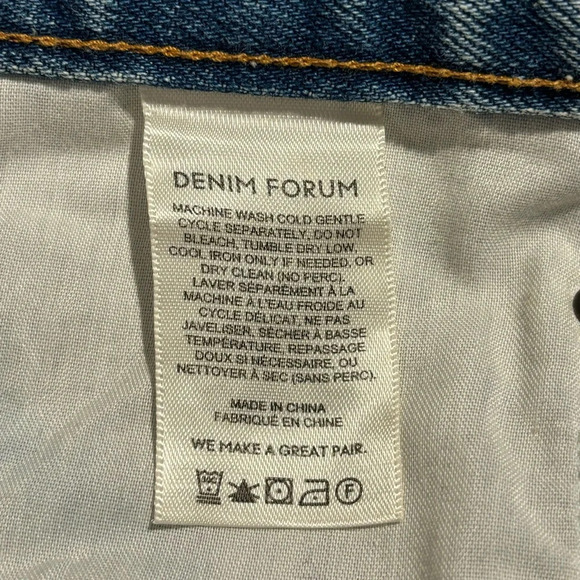 DENIM FORUM Sz 30 The Joni Mid Thigh Button Fly Picture this Blue Shorts NEW - Picture 14 of 14